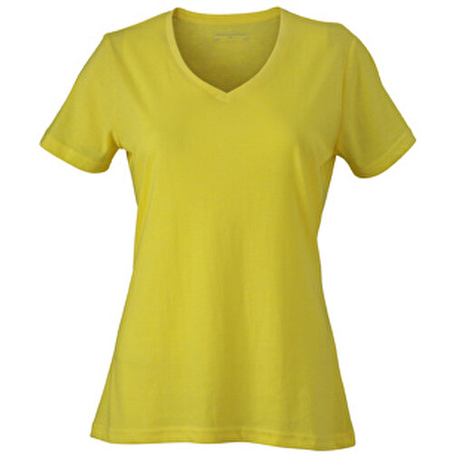 Ladies’ Heather T-Shirt , James Nicholson, gelb-melange, 65% Polyester, 35% Baumwolle, XL, , Bild 1
