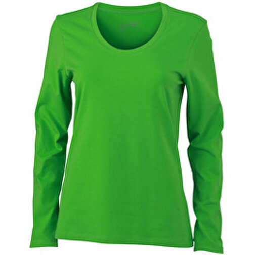 Ladies’ Stretch Shirt Long-Sleeved , James Nicholson, lime-grün, 95% Baumwolle, gekämmt, ringgesponnen, 5% Elasthan, M, , Bild 1