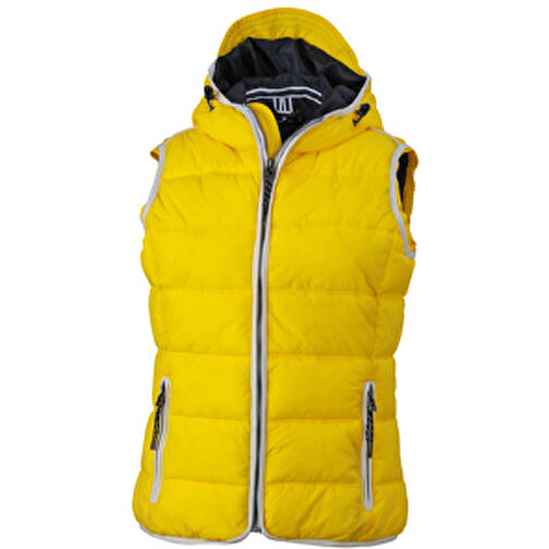 Ladies’ Maritime Vest , James Nicholson, sun-gelb/weiß, 100% Polyester, XL, , Bild 1