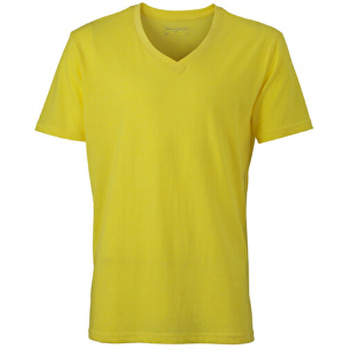 Men’s Heather T-Shirt , James Nicholson, gelb-melange, 65% Polyester, 35% Baumwolle, XL, , Bild 1