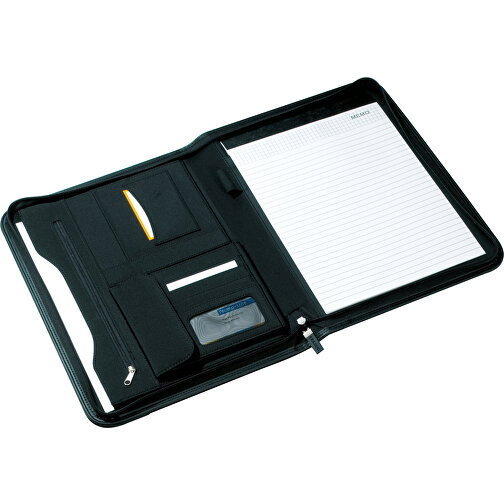 Portfolio CREADO Im DIN-A4-Format , schwarz, Polyester / PVC, 26,00cm x 34,50cm x 3,50cm (Länge x Höhe x Breite), Bild 2
