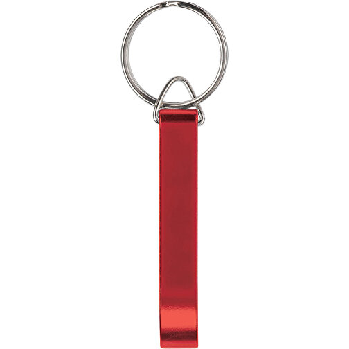 Schlüsselanhänger Mit Öffner , rot, Aluminium, 0,90cm x 1,20cm x 5,50cm (Länge x Höhe x Breite), Bild 1