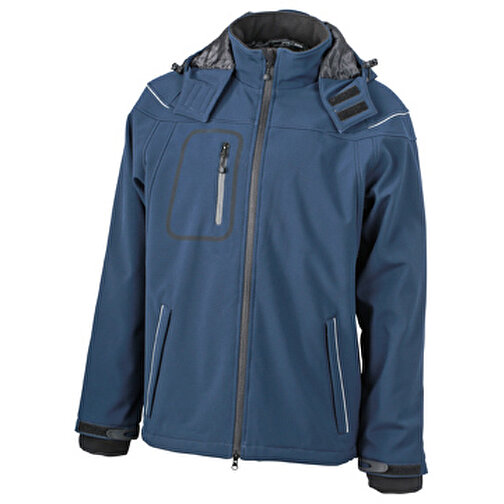 Men’s Winter Softshell Jacket , James Nicholson, navy, 100% Polyester, S, , Bild 1