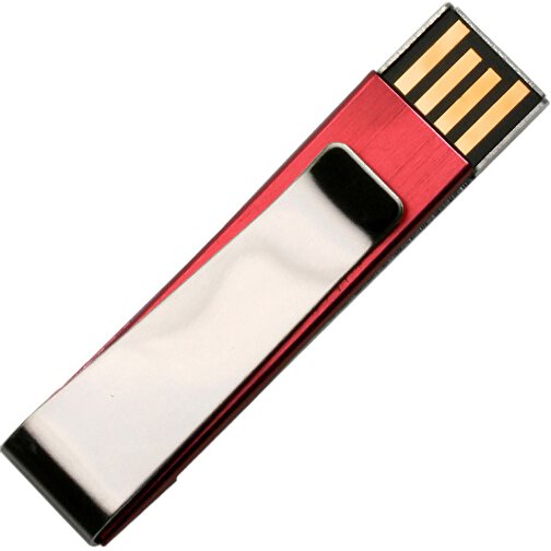 USB-Stick PAPER CLIP 1GB , Promo Effects MB , rot MB , 1 GB , Aluminium MB , 3 - 10 MB/s MB , 5,50cm x 1,25cm (Länge x Breite), Bild 1