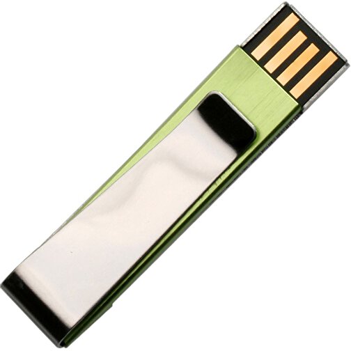 USB-Stick PAPER CLIP 16GB , Promo Effects MB , grün MB , 16 GB , Aluminium MB , 3 - 10 MB/s MB , 5,50cm x 1,25cm (Länge x Breite), Bild 1