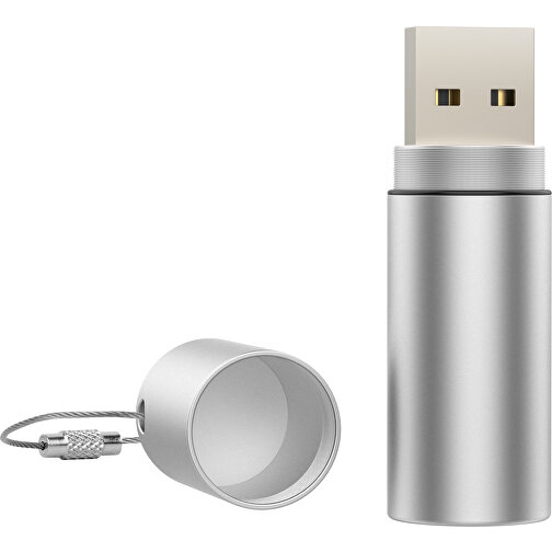 USB-Stick GAMBIT 32 GB , Promo Effects MB , silber MB , 32 GB , Aluminium MB , 3 - 10 MB/s MB , 5,60cm (Länge), Bild 3