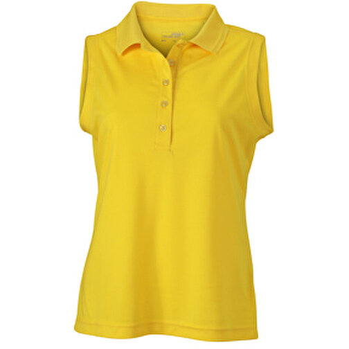 Ladies’ Active Polo Sleeveless , James Nicholson, sun-gelb, 100% Polyester, XXL, , Bild 1