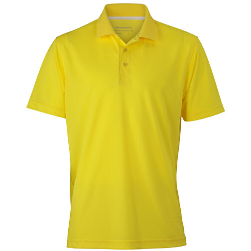 Men’s Polo High Performance , James Nicholson, gelb, 100% Polyester, 3XL, , Bild 1