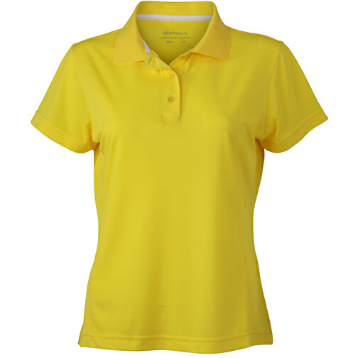 Ladies’ Polo High Performance , James Nicholson, gelb, 100% Polyester, S, , Bild 1
