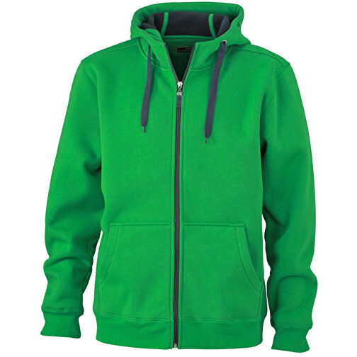 Men’s Doubleface Jacket , James Nicholson, fern-grün/graphite, 55% Polyester, 45% Baumwolle, S, , Bild 1