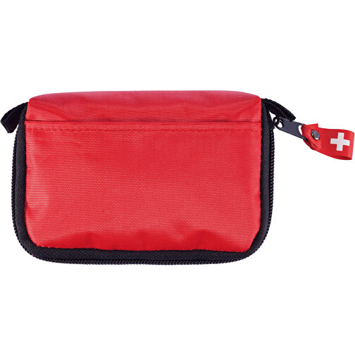 Erste Hilfe Set In Tasche , rot, Polyester, Metall, 13,00cm x 8,00cm x 3,00cm (Länge x Höhe x Breite), Bild 3