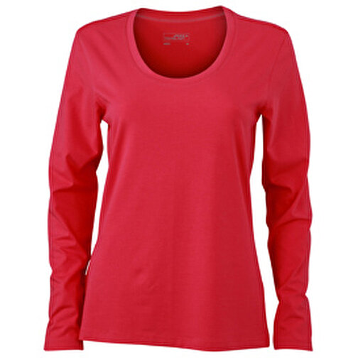 Ladies’ Stretch Shirt Long-Sleeved , James Nicholson, pink, 95% Baumwolle, gekämmt, ringgesponnen, 5% Elasthan, XXL, , Bild 1