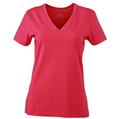 Ladies’ Stretch V-T , James Nicholson, pink, 95% Baumwolle, gekämmt, ringgesponnen, 5% Elasthan, XXL, , Bild 1