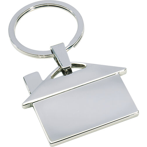 Schlüsselanhänger IN-HOUSE , silber, Zinklegierung / Stahl, 7,20cm x 0,70cm x 4,80cm (Länge x Höhe x Breite), Bild 1