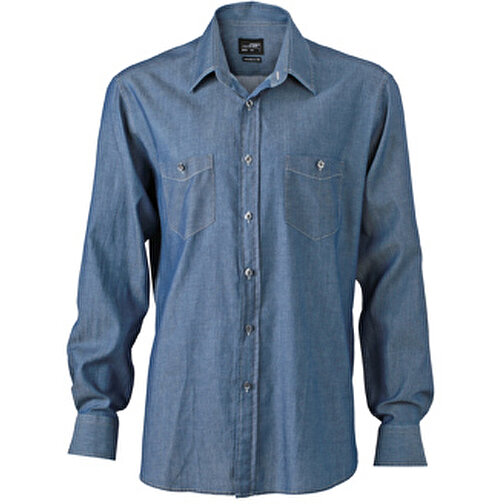 Men’s Denim Shirt , James Nicholson, light-denim, 100% Baumwolle, gekämmt, L, , Bild 1