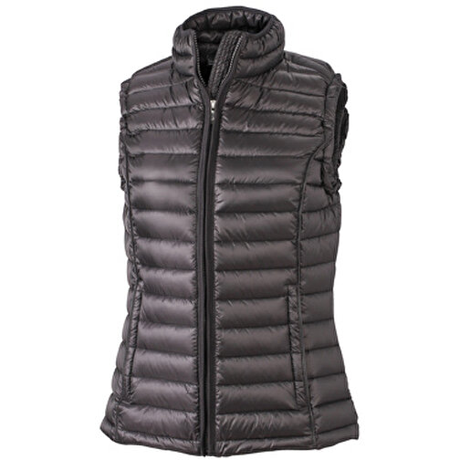 Ladies’ Quilted Down Vest , James Nicholson, schwarz/schwarz, 90% Daunen, 10% Federn, S, , Bild 1