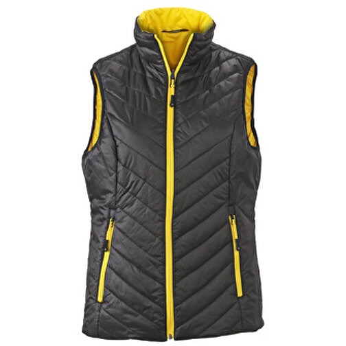 Ladies’ Lightweight Vest , James Nicholson, schwarz/gelb, 100% Polyester DuPont™ Sorona®, XXL, , Bild 1