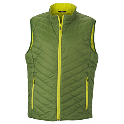 Men’s Lightweight Vest , James Nicholson, jungle-grün/acid-gelb, 100% Polyester DuPont™ Sorona®, L, , Bild 1