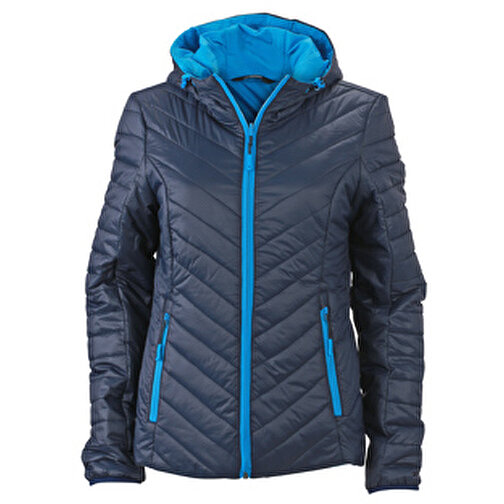Ladies’ Lightweight Jacket , James Nicholson, navy/aqua, 100% Polyester DuPont™ Sorona®, S, , Bild 1