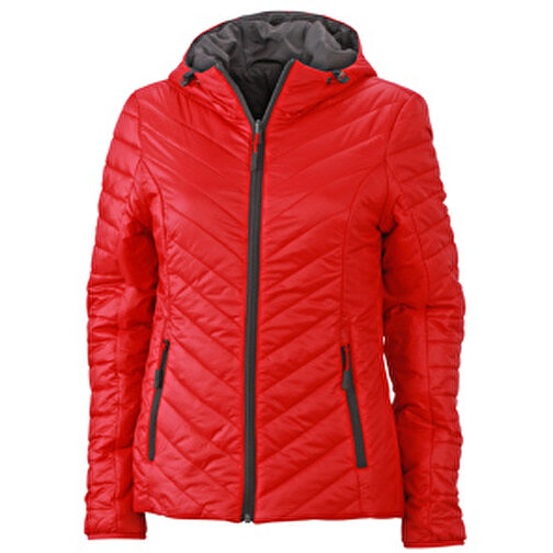 Ladies’ Lightweight Jacket , James Nicholson, rot/carbon, 100% Polyester DuPont™ Sorona®, L, , Bild 1