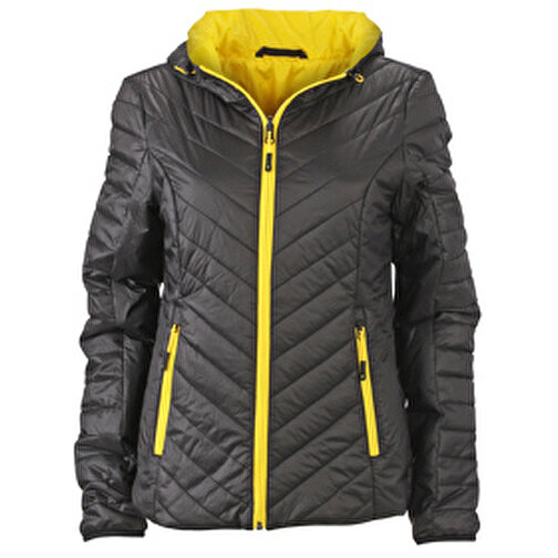 Ladies’ Lightweight Jacket , James Nicholson, schwarz/gelb, 100% Polyester DuPont™ Sorona®, M, , Bild 1