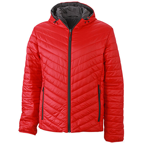 Men’s Lightweight Jacket , James Nicholson, rot/carbon, 100% Polyester DuPont™ Sorona®, M, , Bild 1