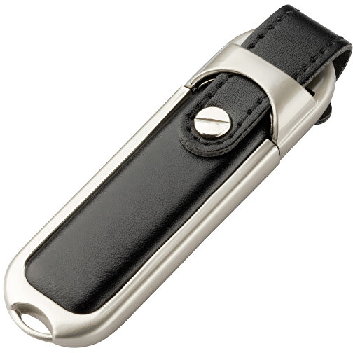 USB-Stick DAKAR 4 GB , Promo Effects MB , schwarz MB , 4 GB , Leder / Metall MB , 3 - 10 MB/s MB , 8,80cm x 1,40cm x 2,80cm (Länge x Höhe x Breite), Bild 2