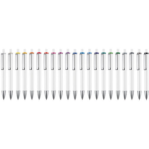 Kugelschreiber EXOS , Ritter-Pen, zitronen-gelb/weiß, ABS-Kunststoff, 14,00cm (Länge), Bild 4