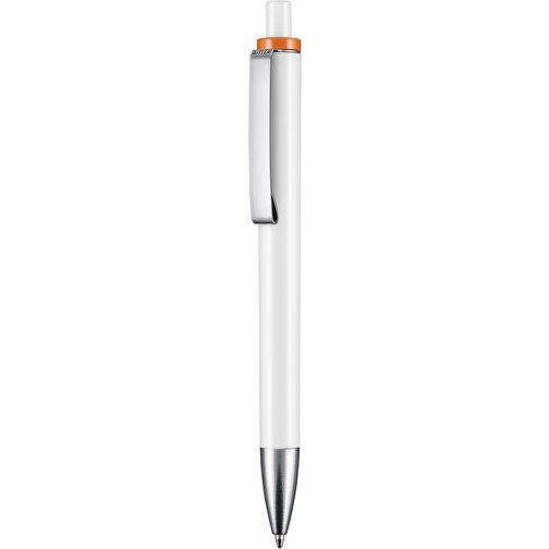 Kugelschreiber EXOS , Ritter-Pen, orange/weiss, ABS-Kunststoff, 14,00cm (Länge), Bild 1