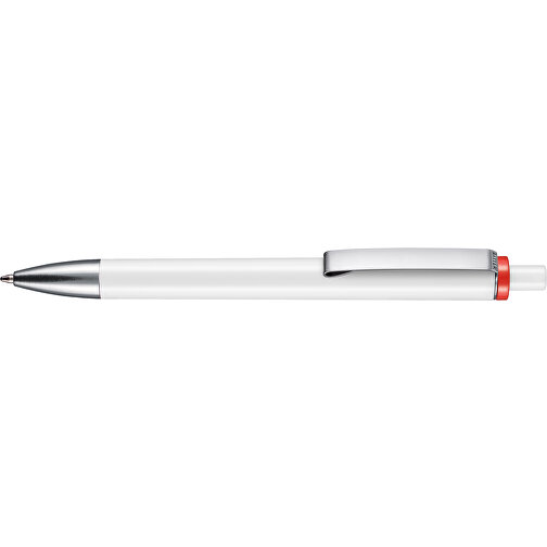 Kugelschreiber EXOS , Ritter-Pen, Korallenrot/weiß, ABS-Kunststoff, 14,00cm (Länge), Bild 3