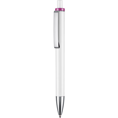 Kugelschreiber EXOS , Ritter-Pen, lila/weiss, ABS-Kunststoff, 14,00cm (Länge), Bild 1