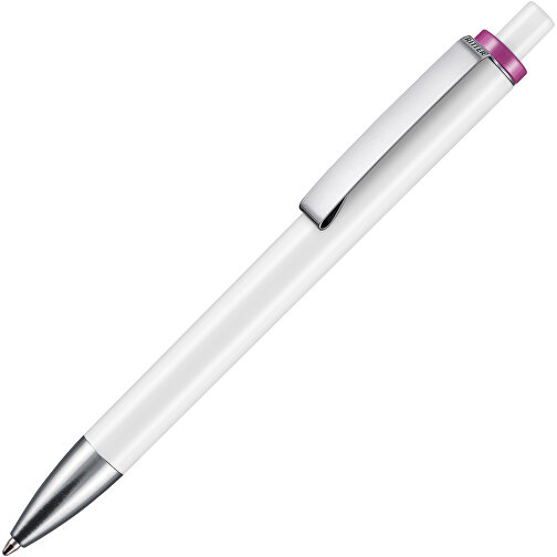 Kugelschreiber EXOS , Ritter-Pen, lila/weiss, ABS-Kunststoff, 14,00cm (Länge), Bild 2