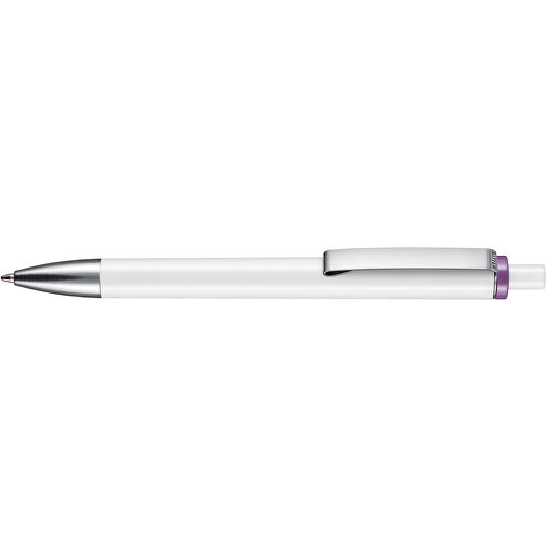 Kugelschreiber EXOS , Ritter-Pen, violett/weiss, ABS-Kunststoff, 14,00cm (Länge), Bild 3
