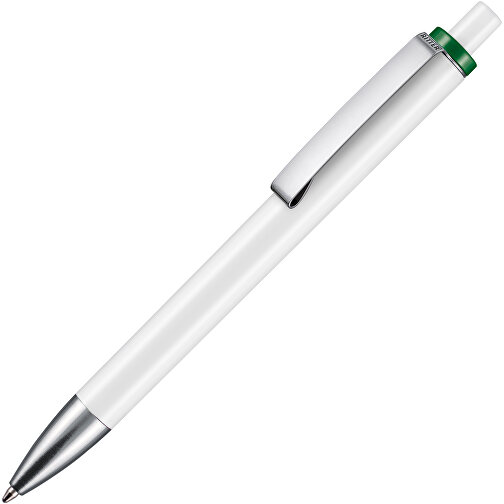 Kugelschreiber EXOS , Ritter-Pen, grün/weiß, ABS-Kunststoff, 14,00cm (Länge), Bild 2