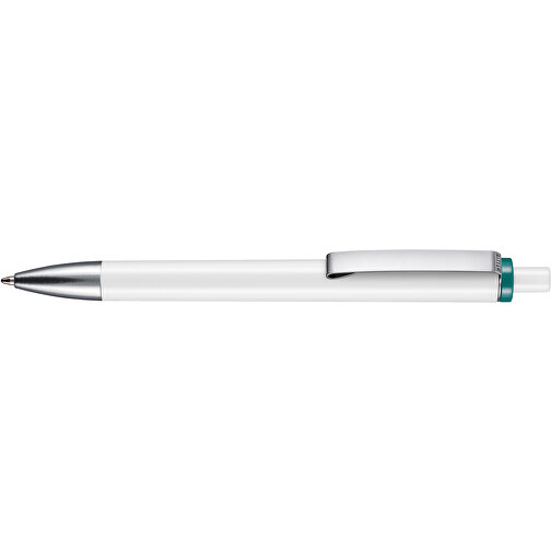 Kugelschreiber EXOS , Ritter-Pen, türkis/weiss, ABS-Kunststoff, 14,00cm (Länge), Bild 3