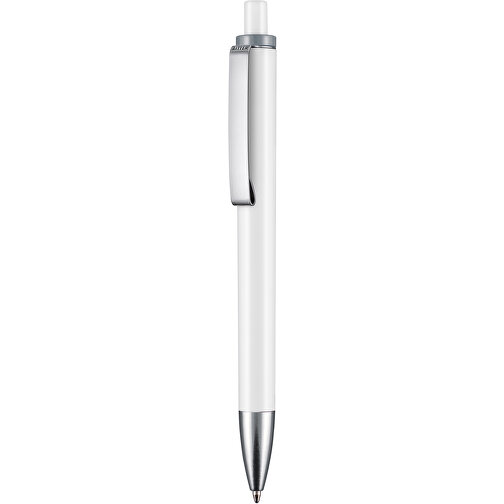 Kugelschreiber EXOS , Ritter-Pen, grau/weiß, ABS-Kunststoff, 14,00cm (Länge), Bild 1