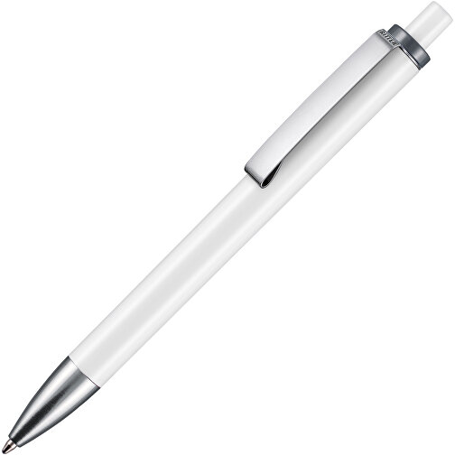 Kugelschreiber EXOS , Ritter-Pen, dunkelgrau/weiß, ABS-Kunststoff, 14,00cm (Länge), Bild 2