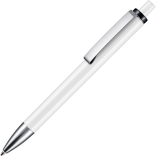 Kugelschreiber EXOS , Ritter-Pen, schwarz/weiss, ABS-Kunststoff, 14,00cm (Länge), Bild 2