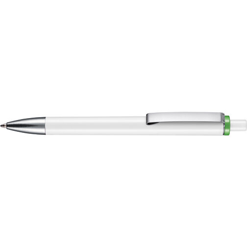Kugelschreiber EXOS , Ritter-Pen, apfelgrün/weiß, ABS-Kunststoff, 14,00cm (Länge), Bild 3