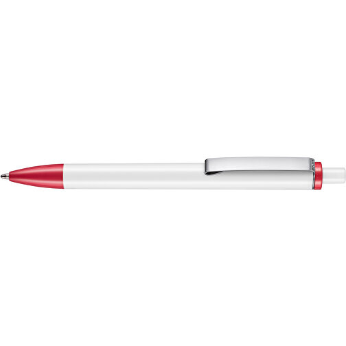 Kugelschreiber Exos P , Ritter-Pen, rot/weiss, ABS-Kunststoff, 14,00cm (Länge), Bild 3