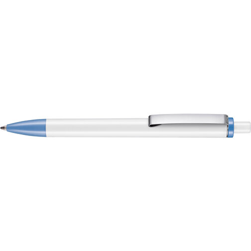 Kugelschreiber Exos P , Ritter-Pen, taubenblau/weiss, ABS-Kunststoff, 14,00cm (Länge), Bild 3