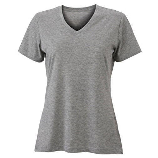 Ladies’ Heather T-Shirt , James Nicholson, grau-heather, 65% Polyester, 35% Baumwolle, M, , Bild 1