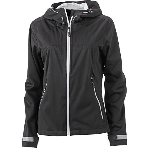 Ladies’ Outdoor Jacket , James Nicholson, schwarz/silver, 100% Polyester, S, , Bild 1
