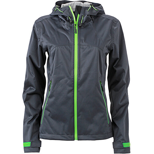 Ladies’ Outdoor Jacket , James Nicholson, iron-grau/grün, 100% Polyester, M, , Bild 1