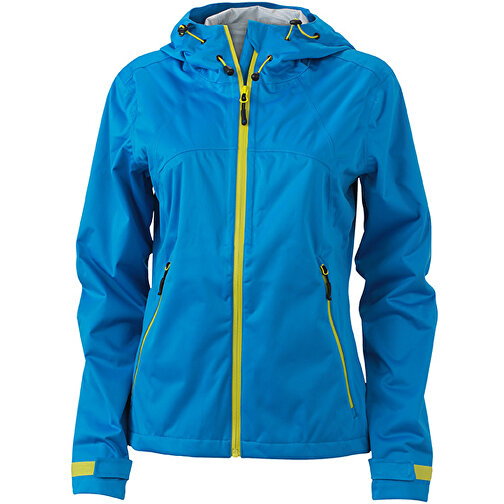 Ladies’ Outdoor Jacket , James Nicholson, aqua/acid-gelb, 100% Polyester, XXL, , Bild 1