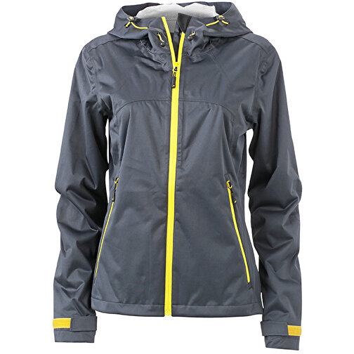 Ladies’ Outdoor Jacket , James Nicholson, iron-grau/gelb, 100% Polyester, S, , Bild 1