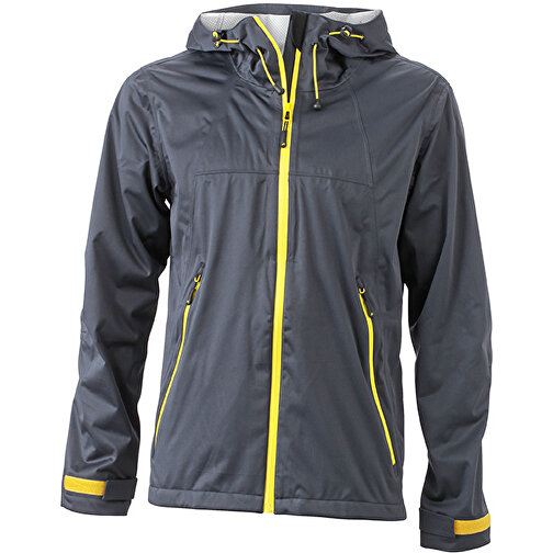 Men’s Outdoor Jacket , James Nicholson, iron-grau/gelb, 100% Polyester, M, , Bild 1