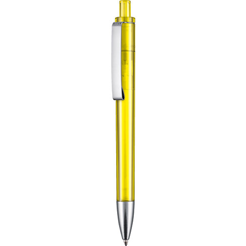 Kugelschreiber EXOS TRANSPARENT , Ritter-Pen, ananas-gelb, ABS-Kunststoff, 14,00cm (Länge), Bild 1