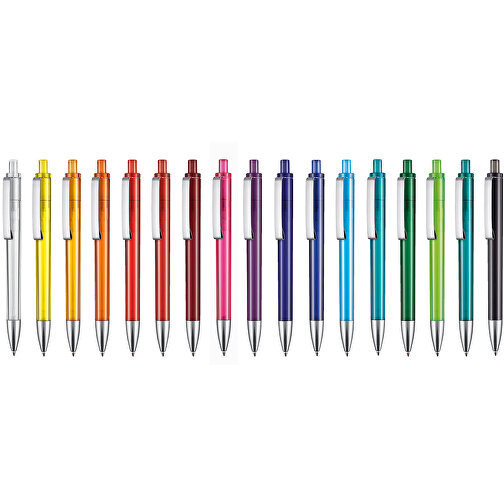 Kugelschreiber EXOS TRANSPARENT , Ritter-Pen, kirsch-rot, ABS-Kunststoff, 14,00cm (Länge), Bild 4