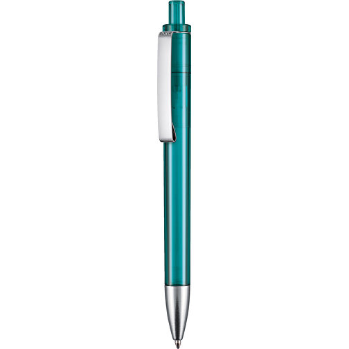 Kugelschreiber EXOS TRANSPARENT , Ritter-Pen, türkis, ABS-Kunststoff, 14,00cm (Länge), Bild 1